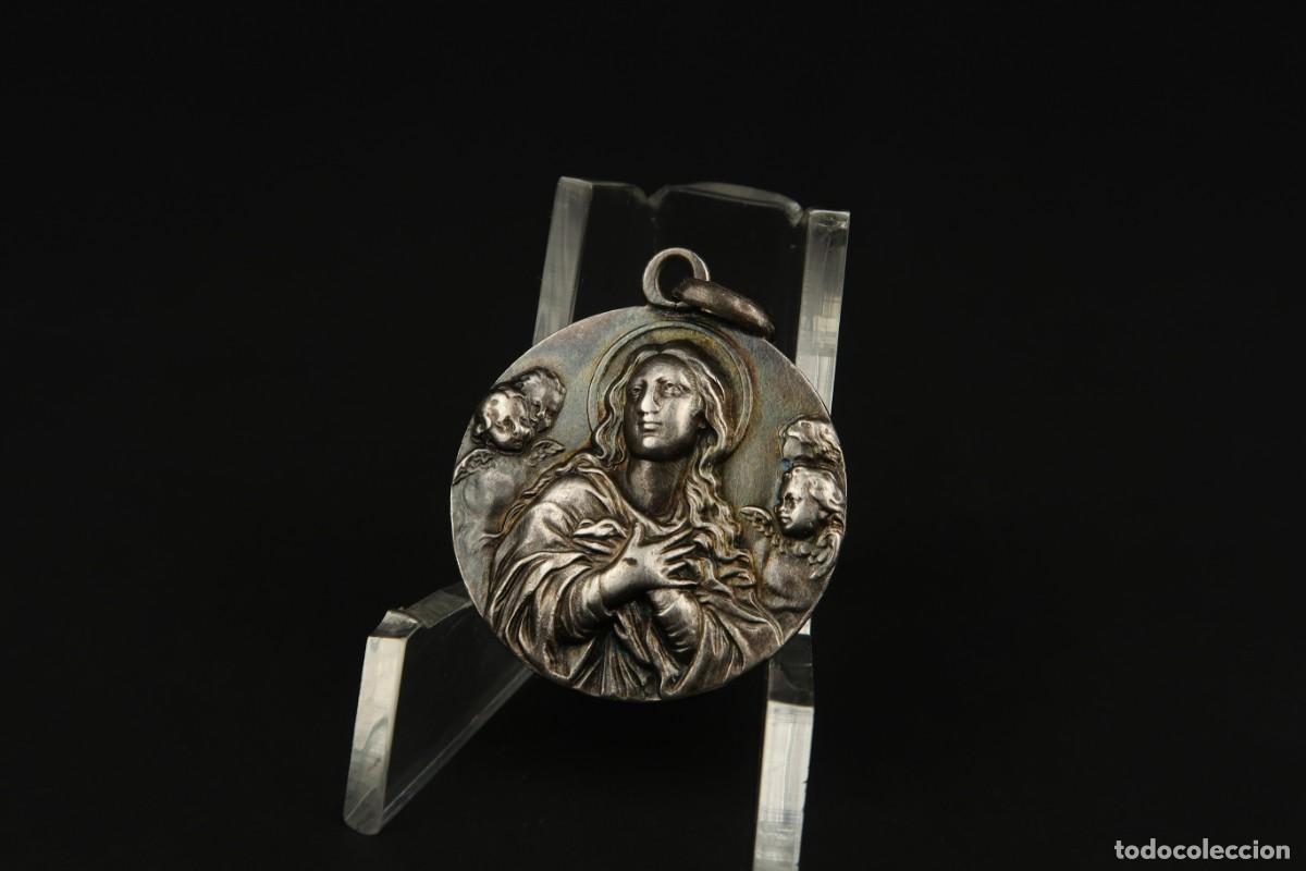 Antig&uuml;edades: Antigua Medalla Religiosa de Plata - Foto 2