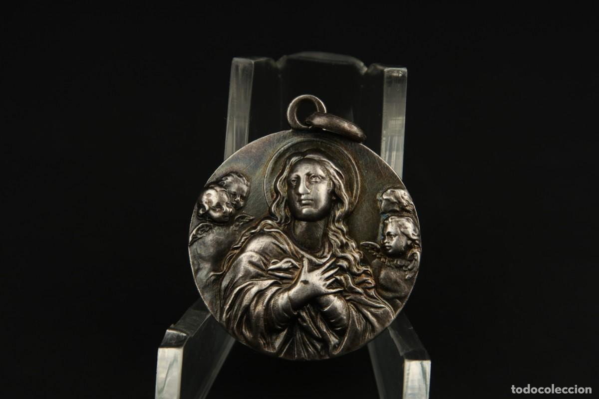 Antig&uuml;edades: Antigua Medalla Religiosa de Plata - Foto 3