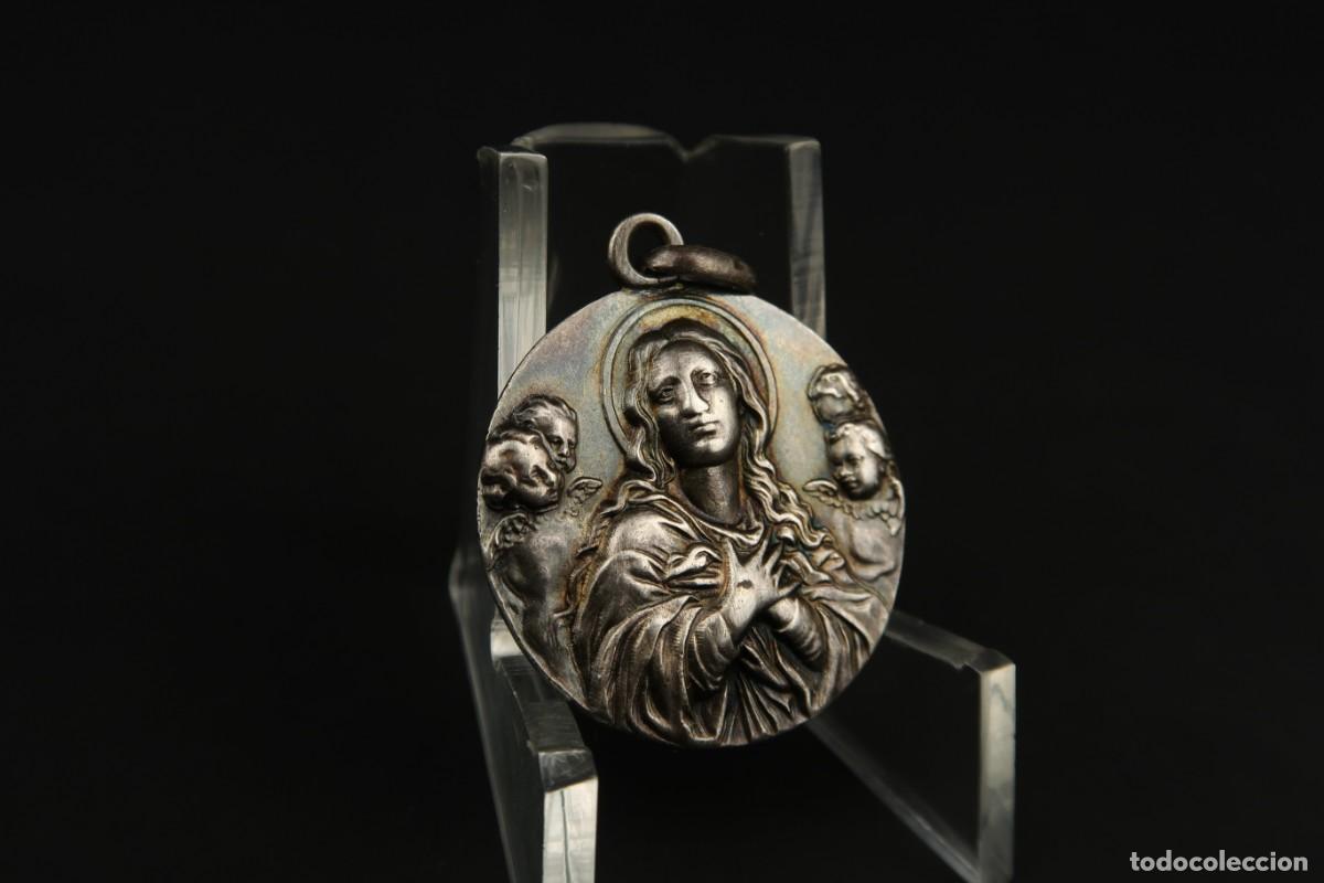 Antig&uuml;edades: Antigua Medalla Religiosa de Plata - Foto 4