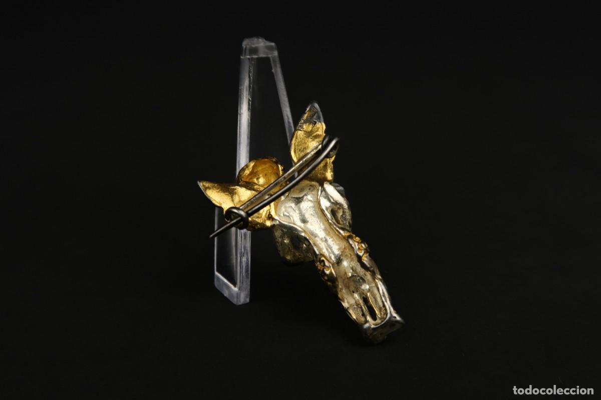 Antig&uuml;edades: Antiguo Broche Religioso Angelito de Plata - Foto 7