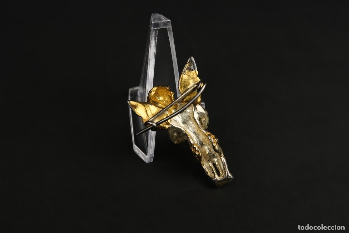 Antig&uuml;edades: Antiguo Broche Religioso Angelito de Plata - Foto 8