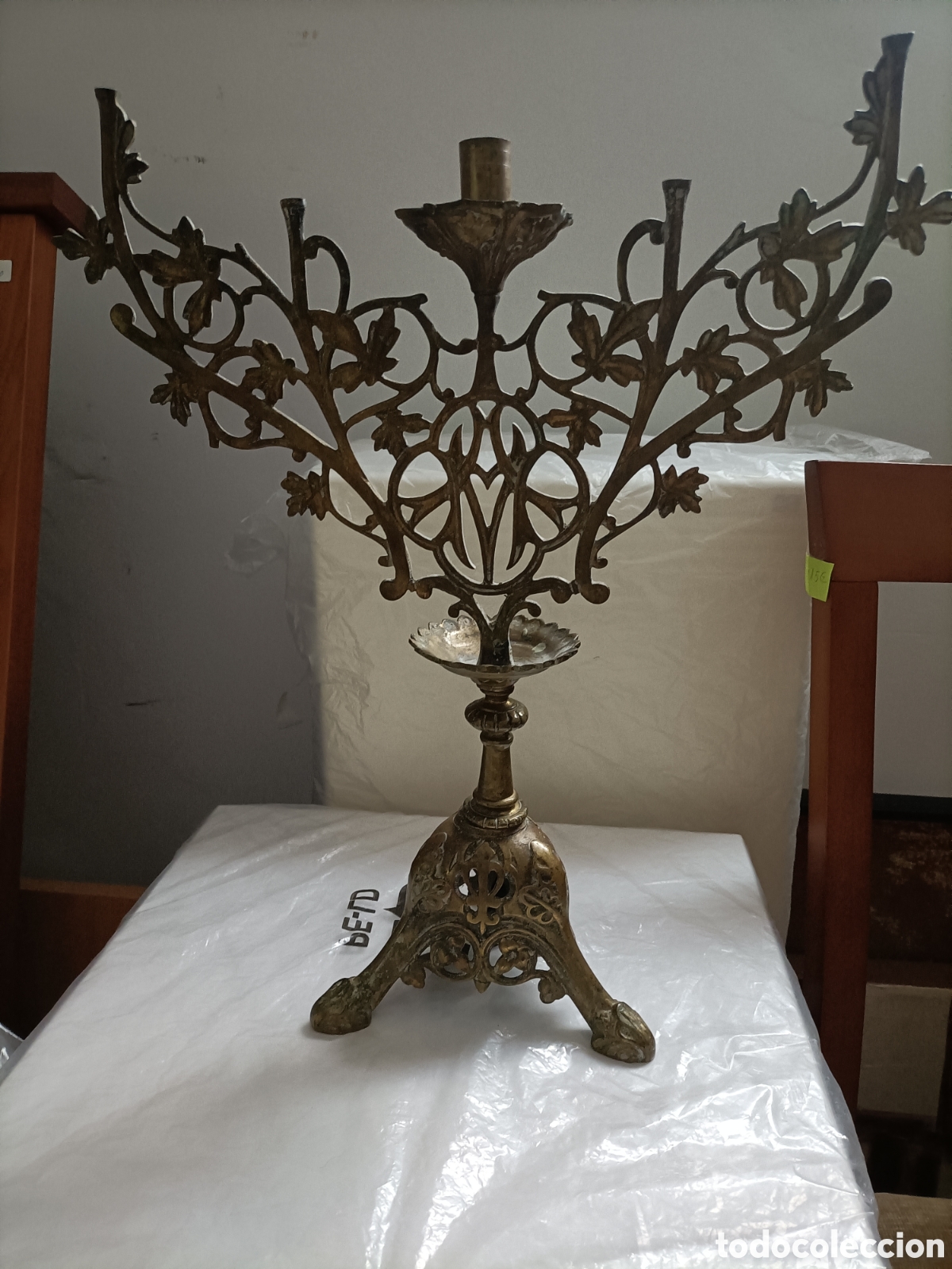 Antig&uuml;edades: Candelabro Antiguo - Raro-bronce - Foto 1