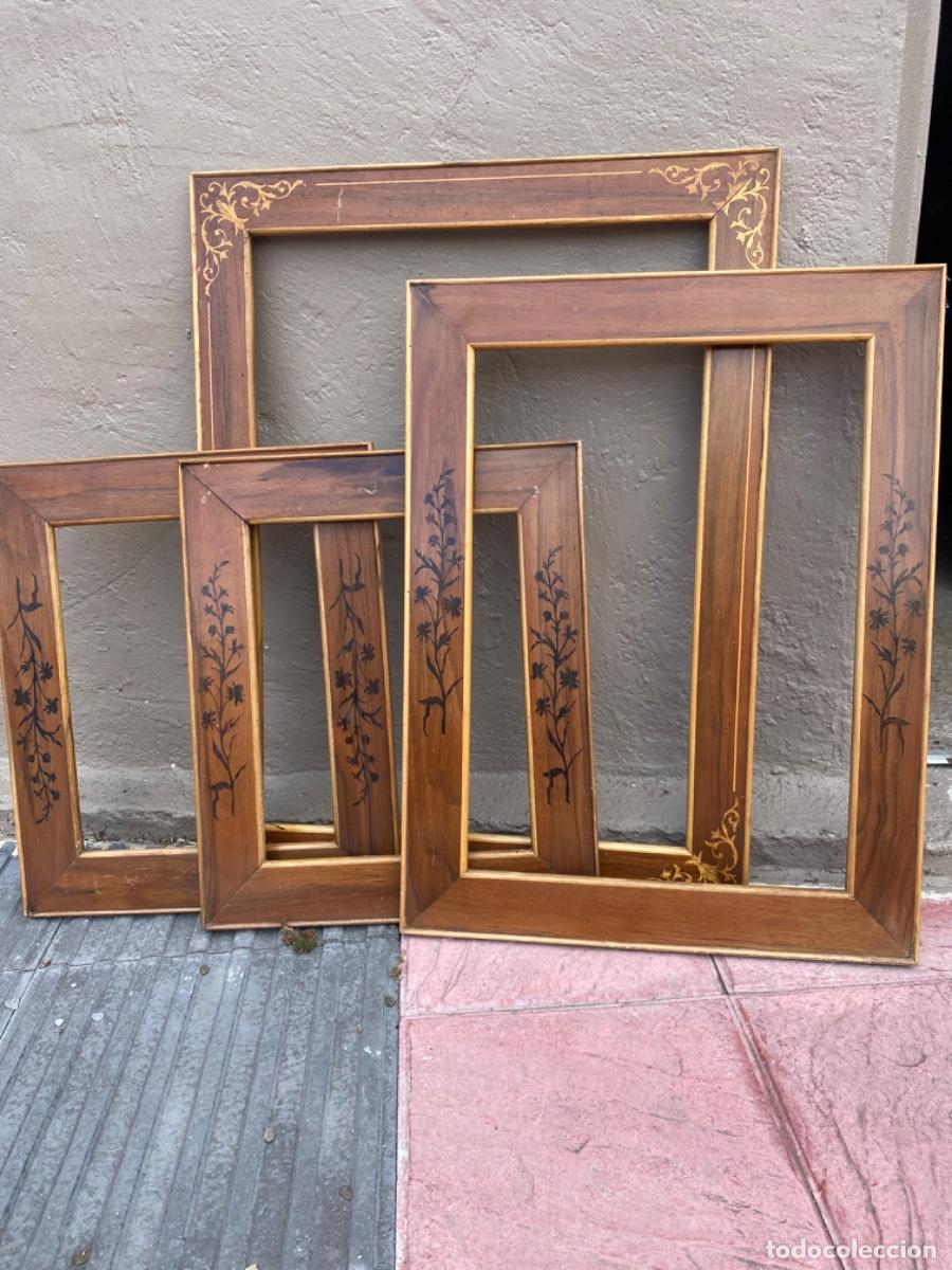 Antig&uuml;edades: 4 MARCOS ANTIGUOS MARQUETERIA - Foto 1