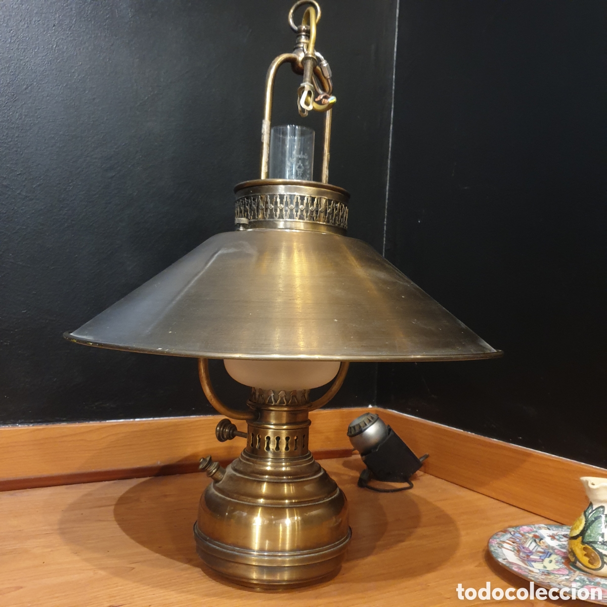 Antig&uuml;edades: Magn&iacute;fica L&Aacute;MPARA DE barco BRONCE - Foto 1