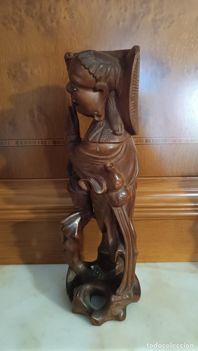 Antig&uuml;edades: Talla Antigua oriental de madera - Foto 2
