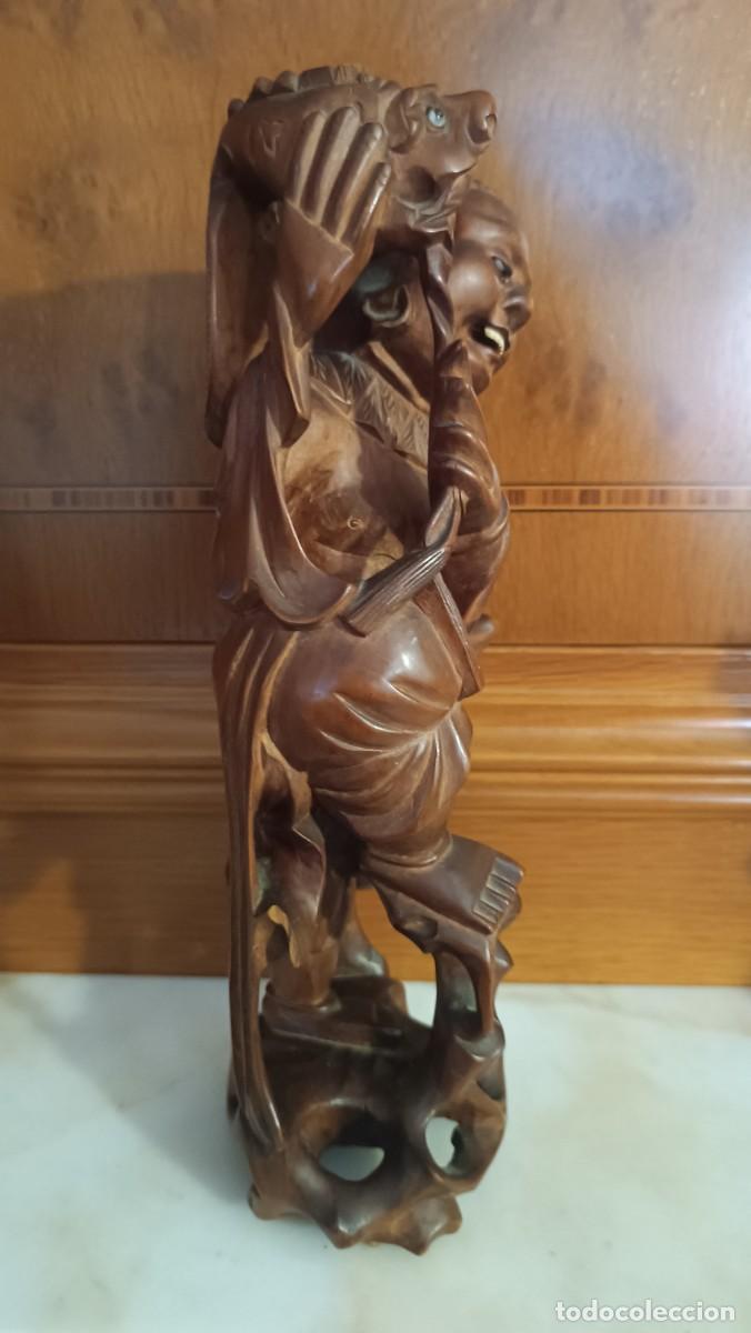 Antig&uuml;edades: Talla Antigua oriental de madera - Foto 4