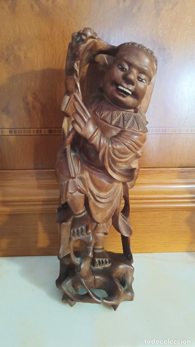 Antig&uuml;edades: Talla Antigua oriental de madera - Foto 1