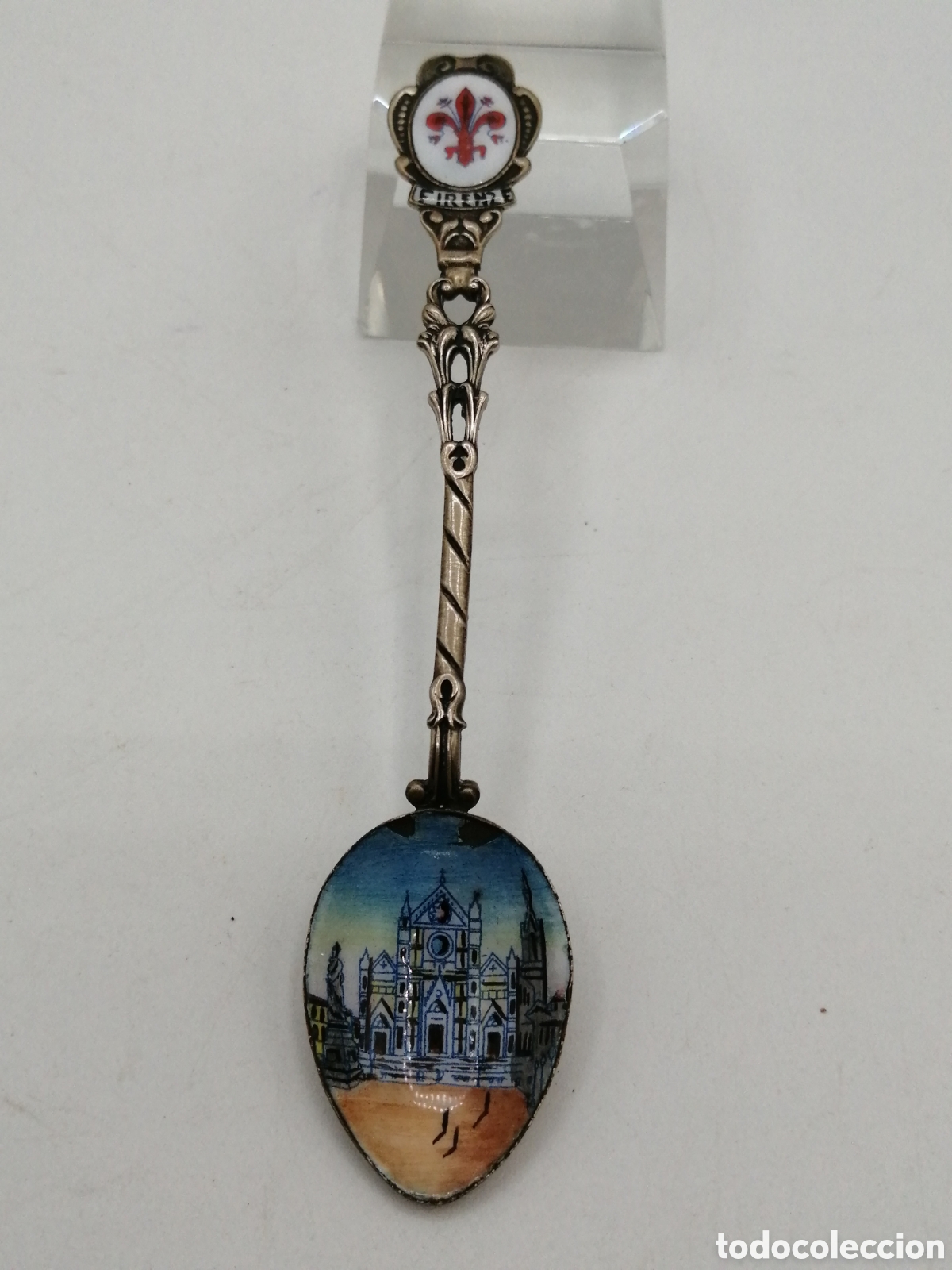 Antig&uuml;edades: Cucharita plata y esmalte. Firenze - Foto 1