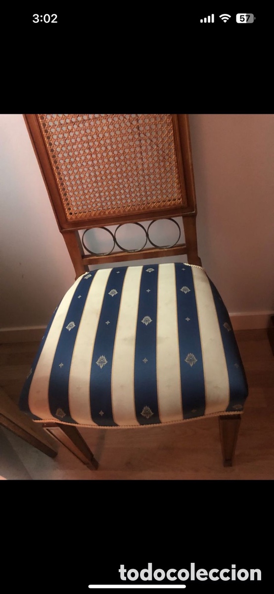 Antig&uuml;edades: 7 SILLAS DE COMEDOR CON REJILLA - Foto 2