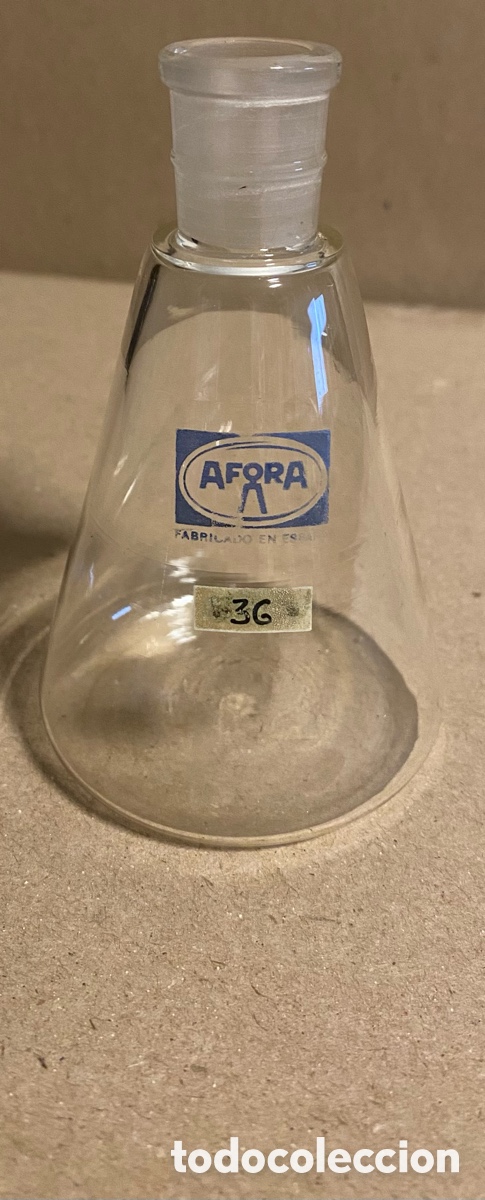 Antig&uuml;edades: MATRAZ DE VAC&Iacute;O DE LABORATORIO AFORA 36. CON TAP&Oacute;N. - Foto 1