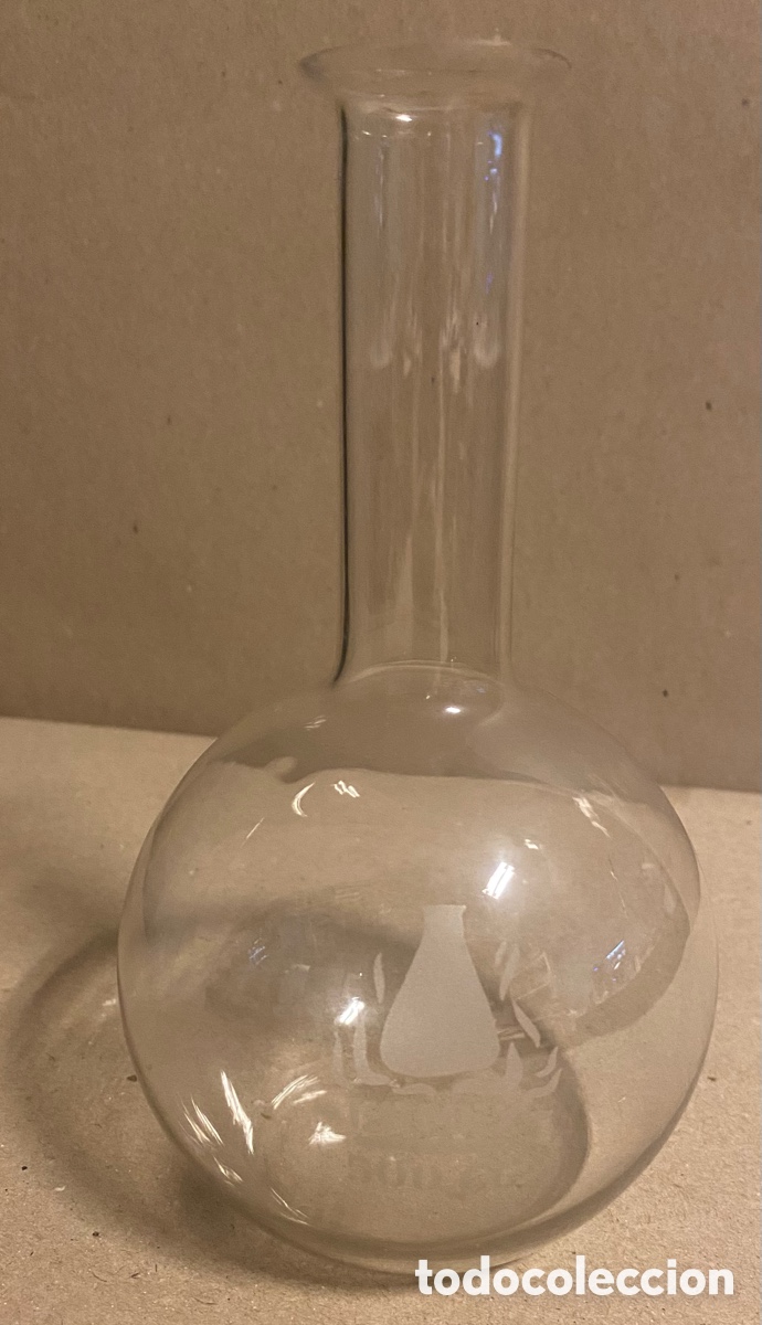 Antig&uuml;edades: MATRAZ DE LABORATORIO DE LA MARCA ERMEX. CRISTAL VIDRIO. - Foto 1