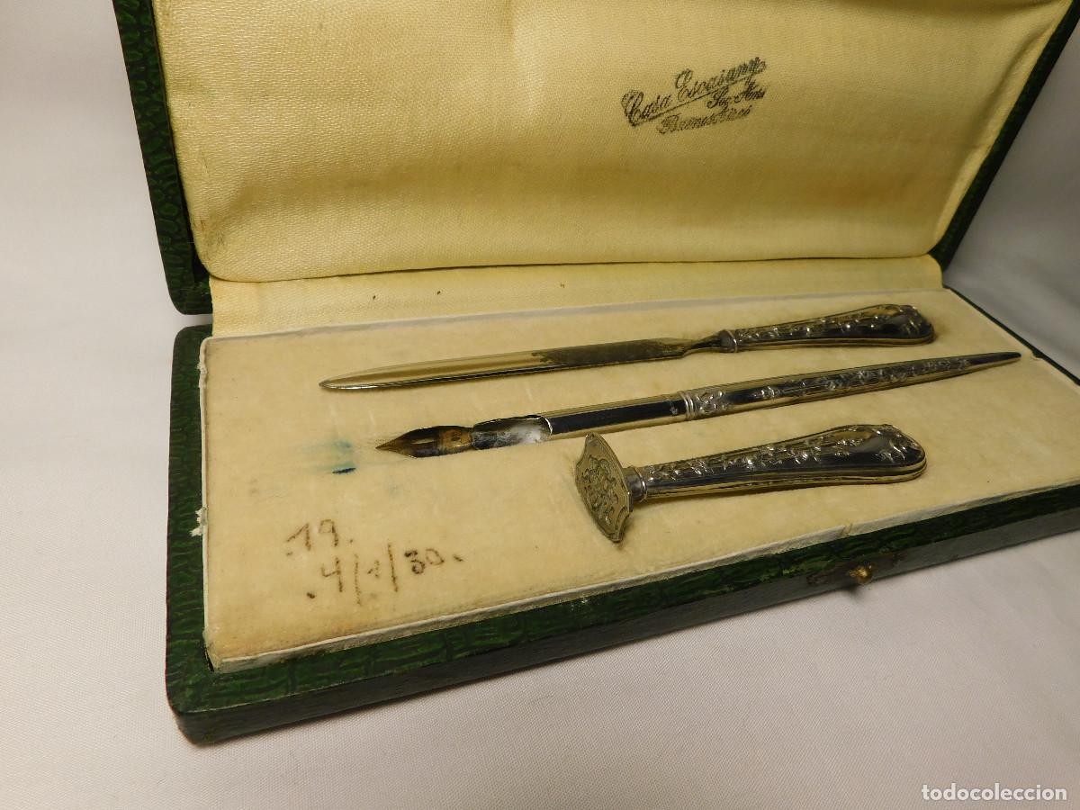 Antig&uuml;edades: Set de escritura en plata .800 (1930) - Foto 4