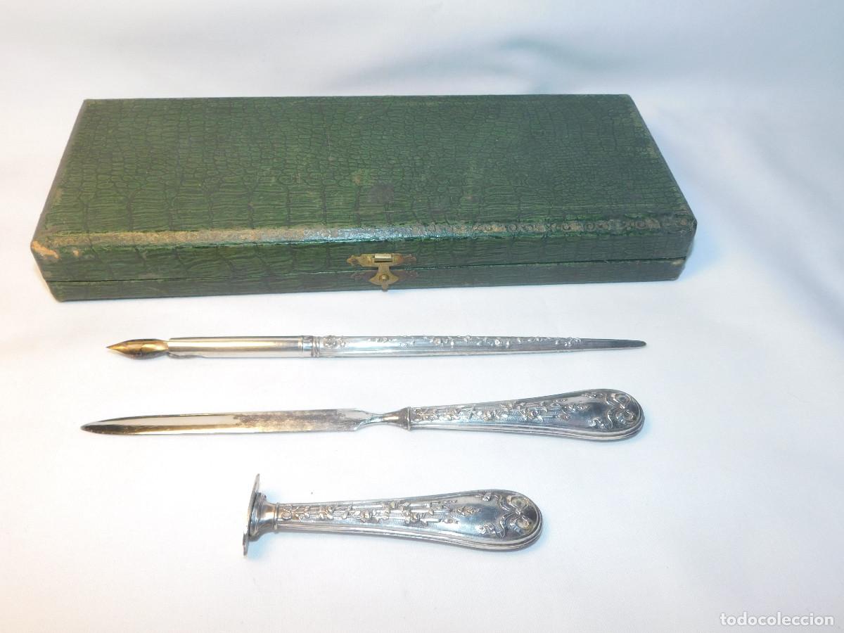 Antig&uuml;edades: Set de escritura en plata .800 (1930) - Foto 5
