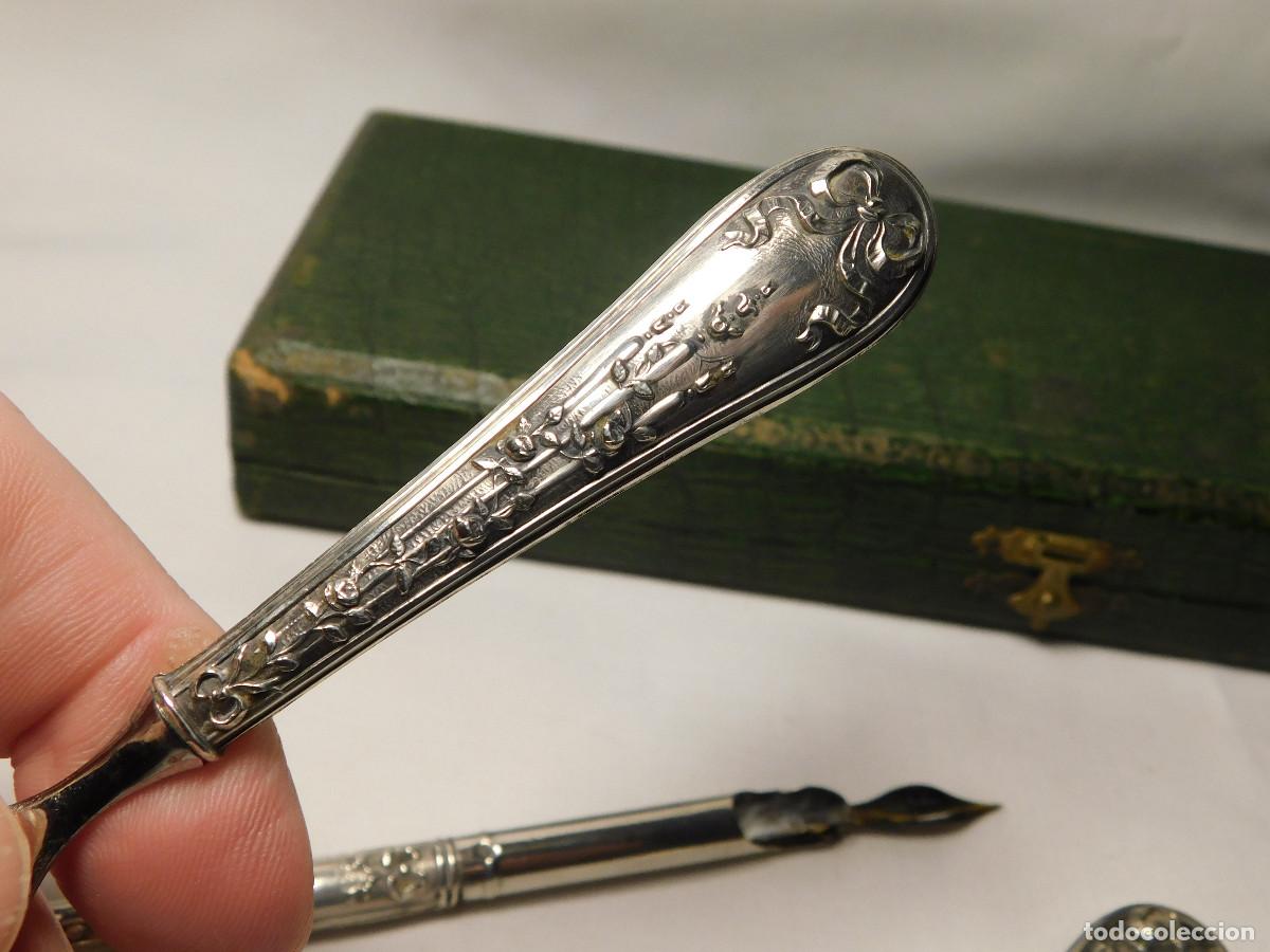 Antig&uuml;edades: Set de escritura en plata .800 (1930) - Foto 11