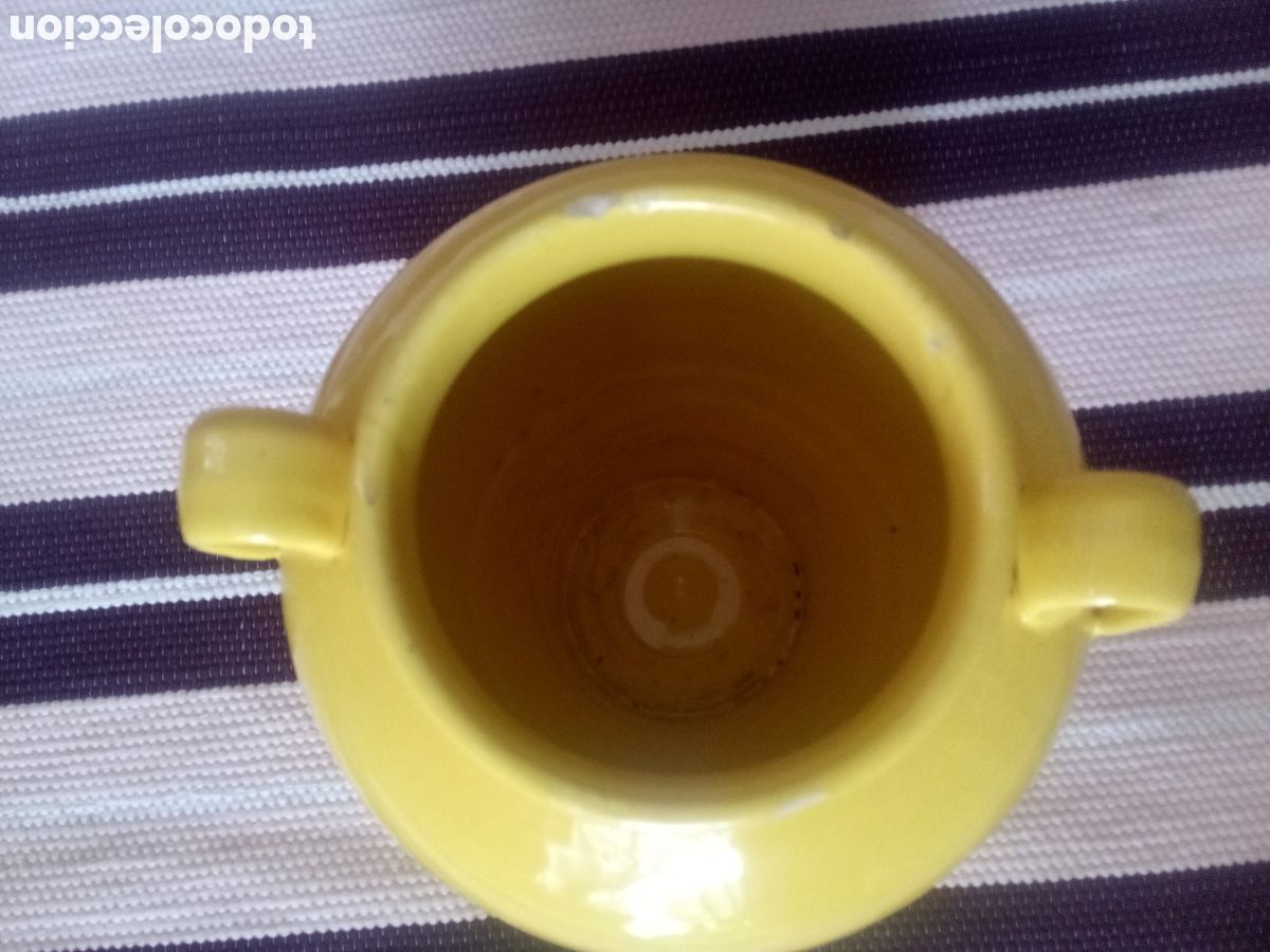 Antig&uuml;edades: PEQUE&Ntilde;A ORZA ESMALTADA EN AMARILLO - TINAJA - Foto 7
