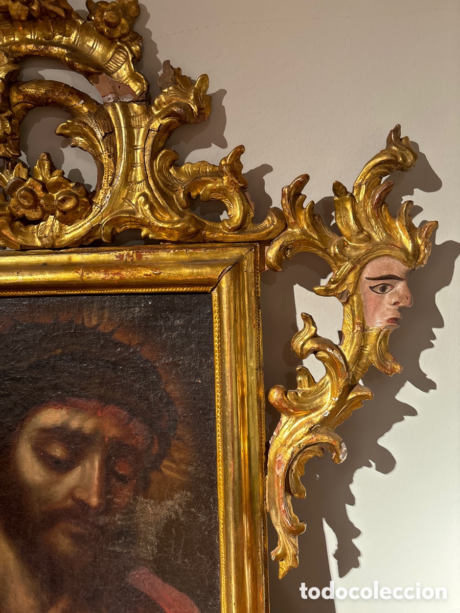 Antig&uuml;edades: Cornucopia dorada con caras en las esquinas. Lienzo de Cristo con espinas - Foto 3