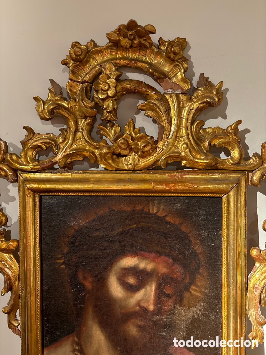 Antig&uuml;edades: Cornucopia dorada con caras en las esquinas. Lienzo de Cristo con espinas - Foto 4