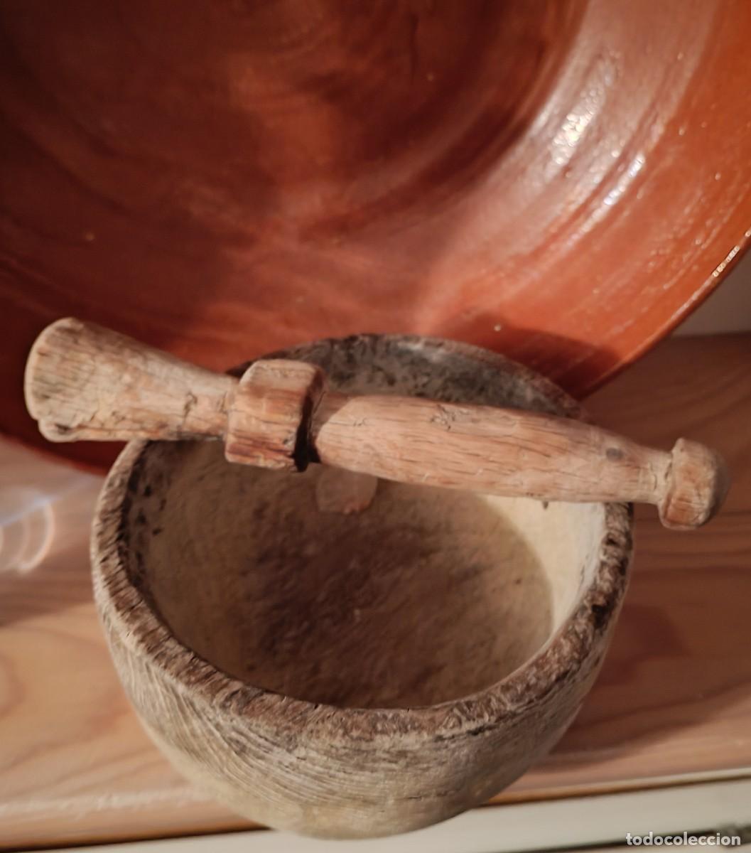 Antig&uuml;edades: MORTERO ANTIGUO DE MADERA (SIGLO XIX) - Foto 2