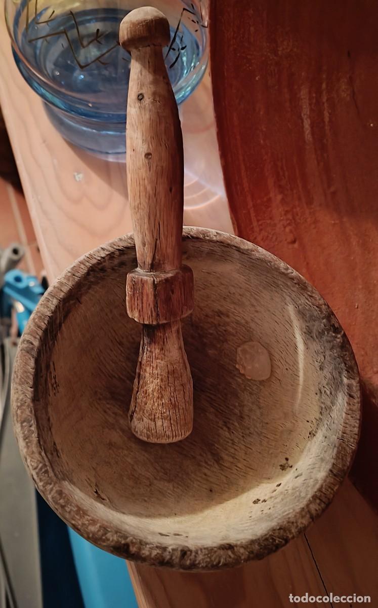 Antig&uuml;edades: MORTERO ANTIGUO DE MADERA (SIGLO XIX) - Foto 3
