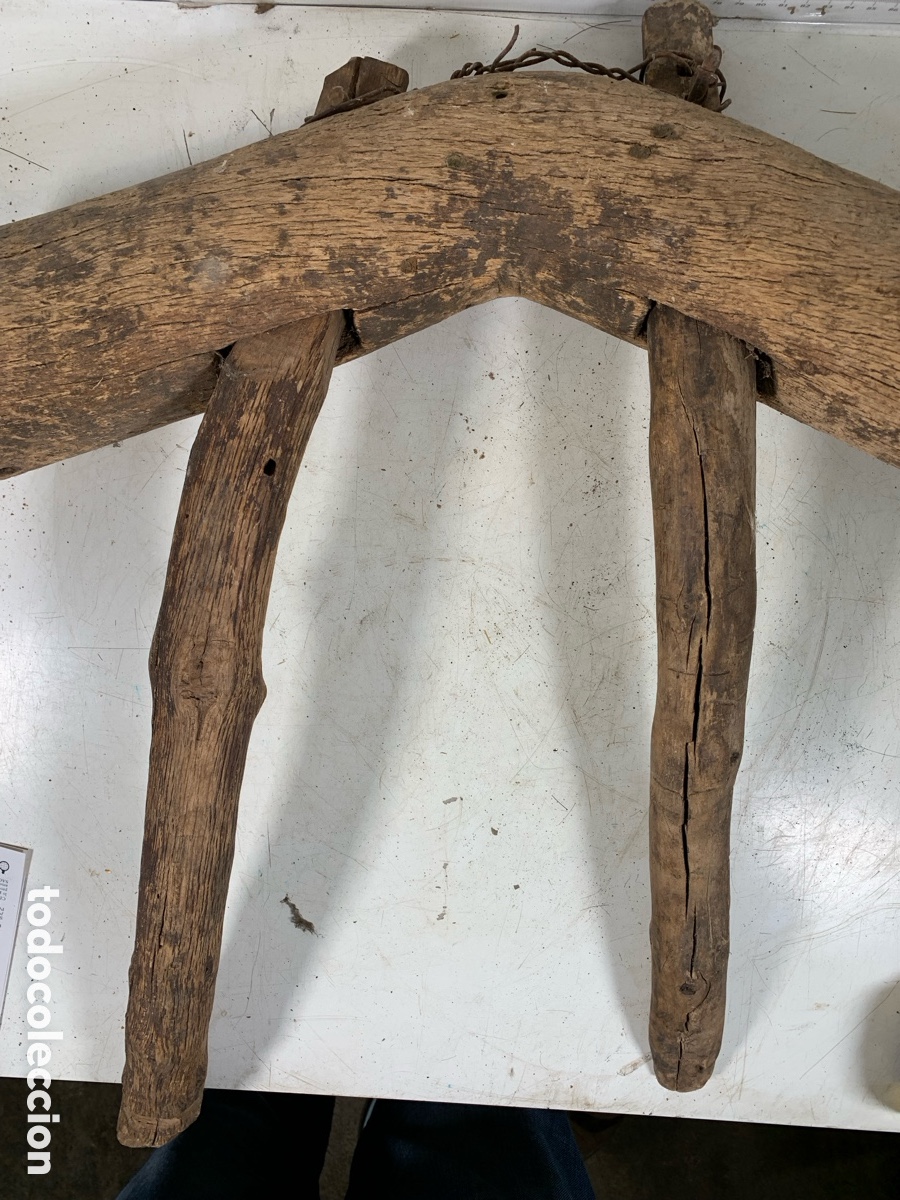 Antig&uuml;edades: 01_ peque&ntilde;o yugo de madera - Foto 8