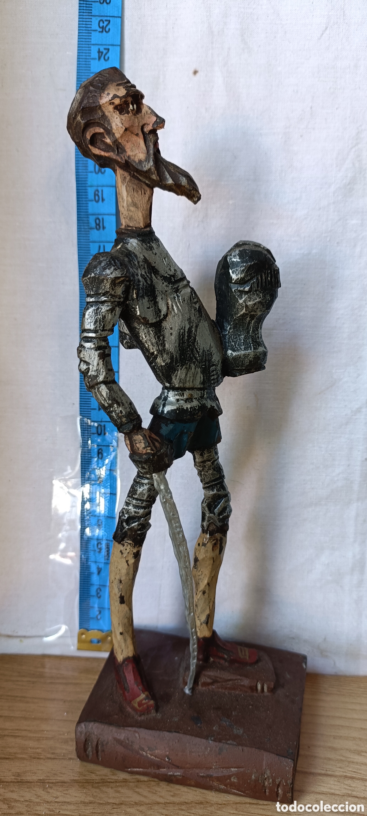 Antig&uuml;edades: Quijote madera policromado - Foto 3