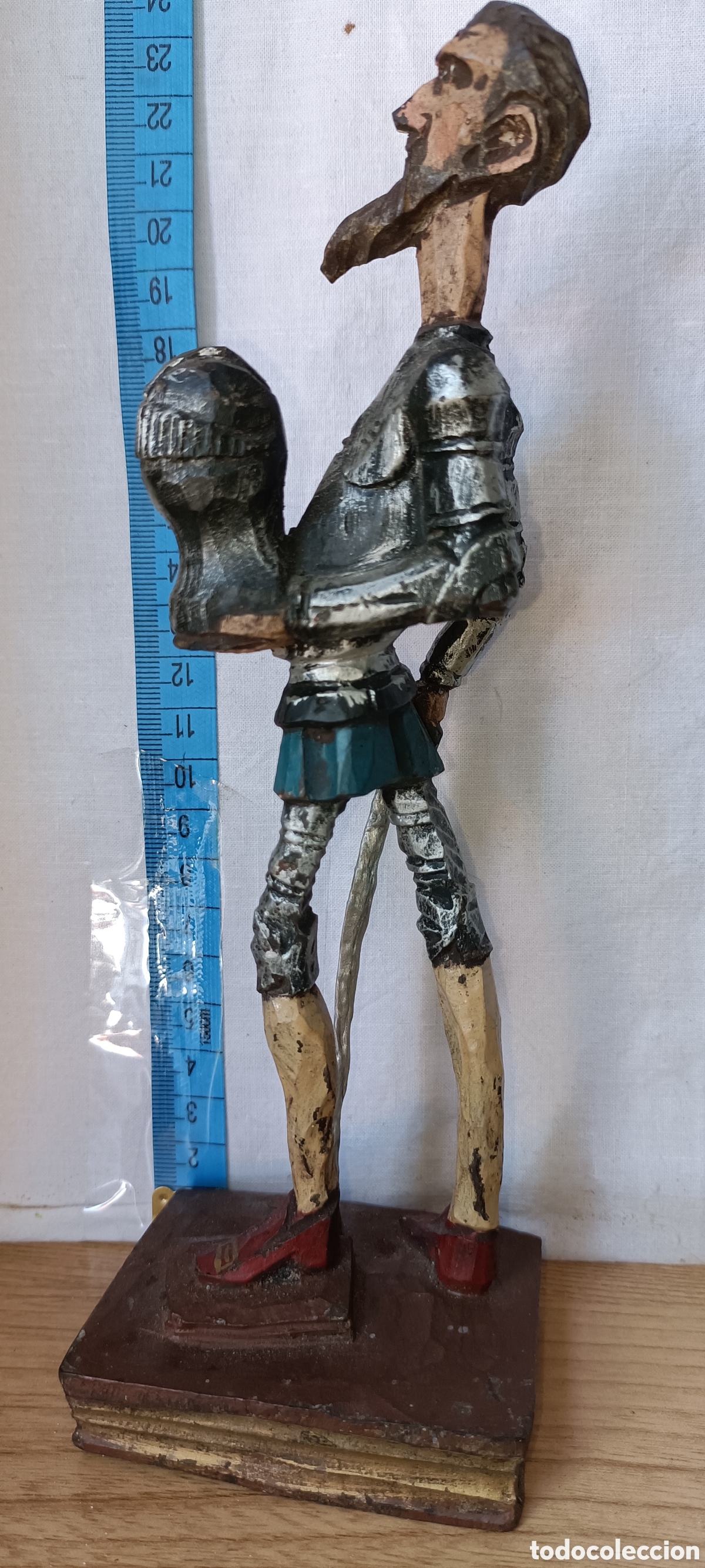 Antig&uuml;edades: Quijote madera policromado - Foto 4
