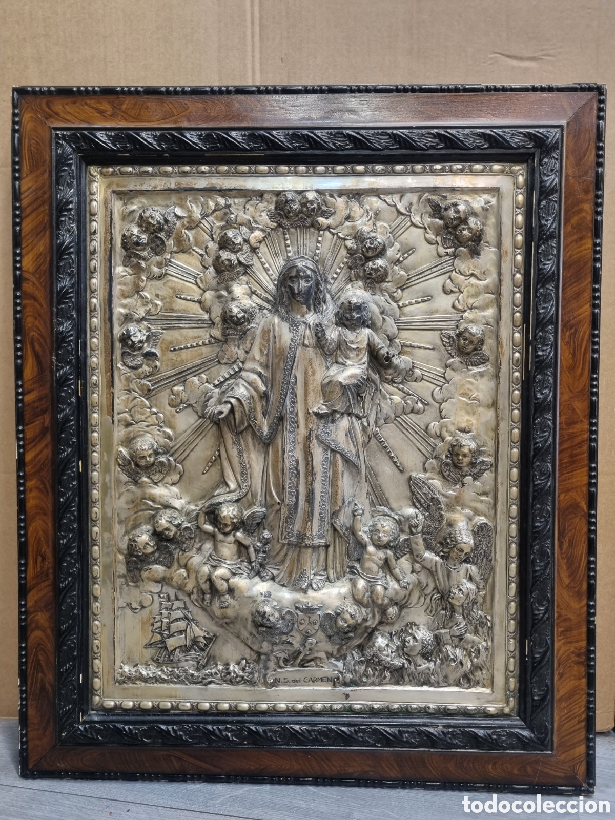 Antig&uuml;edades: VIRGEN DEL CARMEN REPUJADA - Foto 8