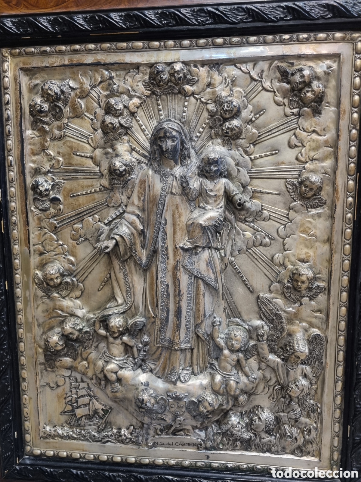 Antig&uuml;edades: VIRGEN DEL CARMEN REPUJADA - Foto 9