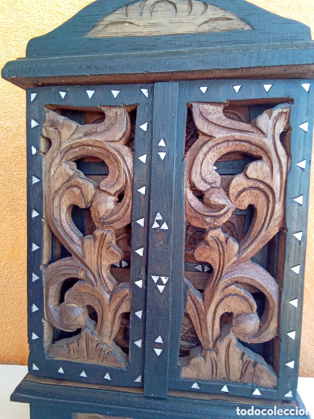 Antig&uuml;edades: Joyero de madera e incrustaciones de n&aacute;car, Balin&eacute;s. - Foto 2
