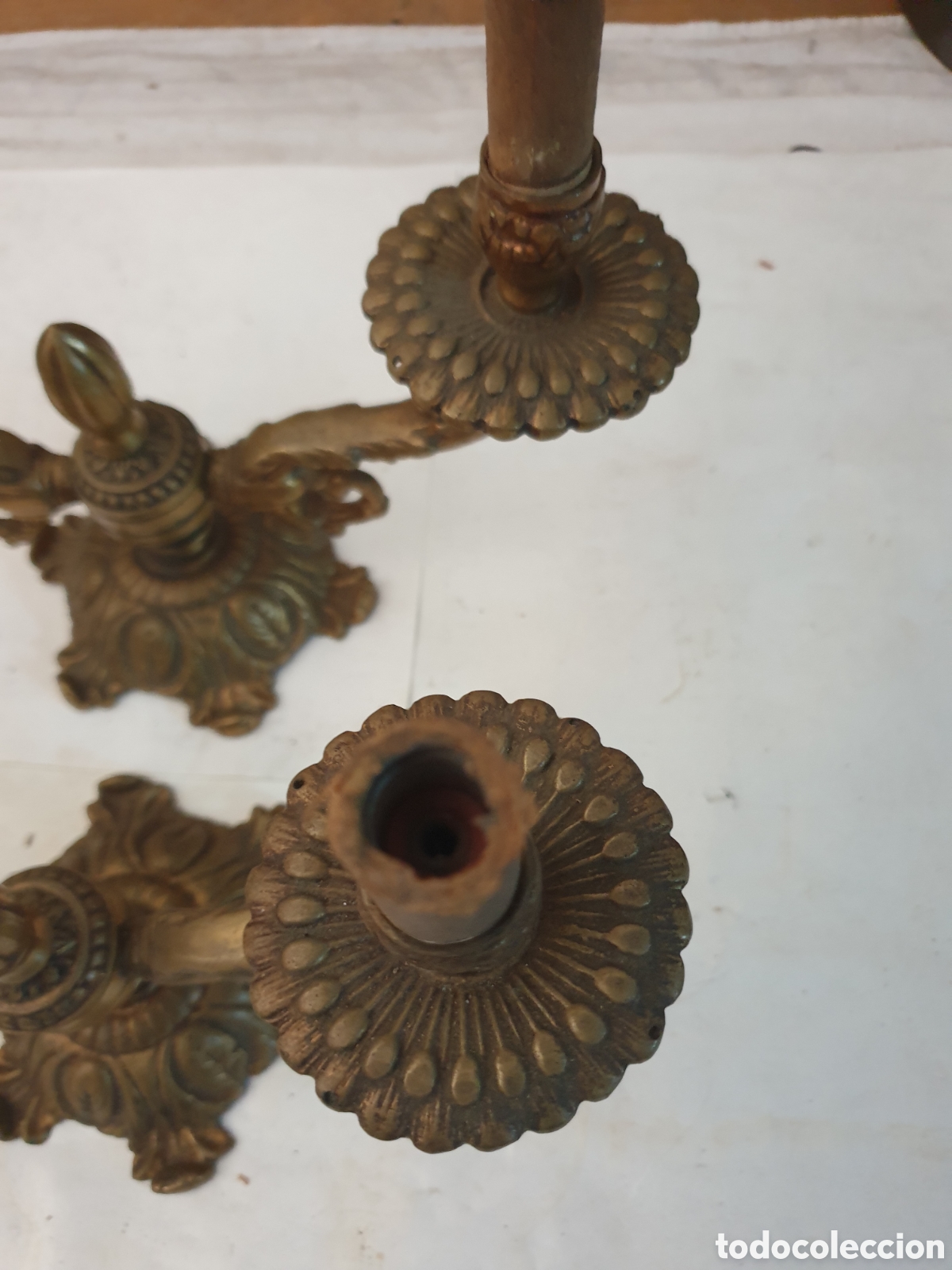 Antig&uuml;edades: PAREJA CANDELABROS ANTIGUOS - Foto 3