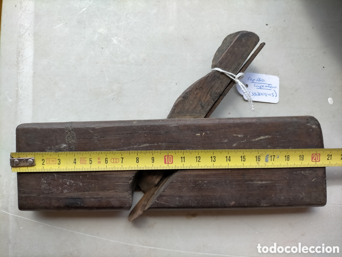 Antig&uuml;edades: Cepillo antiguo manual de carpintero de madera para bordes - Foto 3