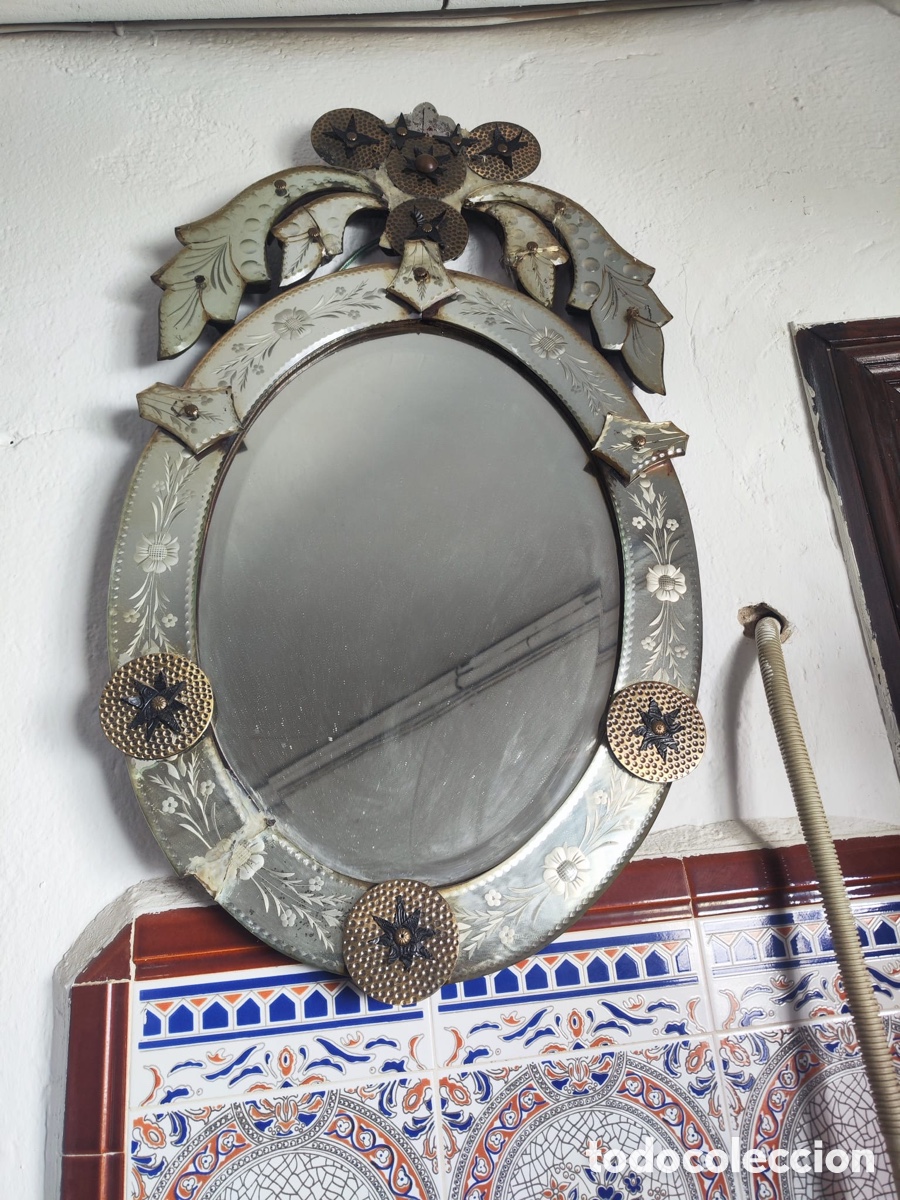 Antig&uuml;edades: espejo cristal de Venecia. - Foto 1