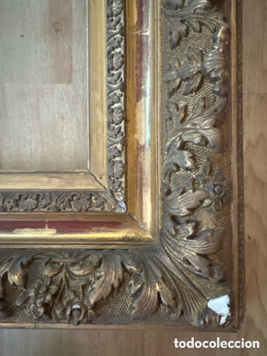Antig&uuml;edades: Marco dorado del siglo XIX - Foto 5