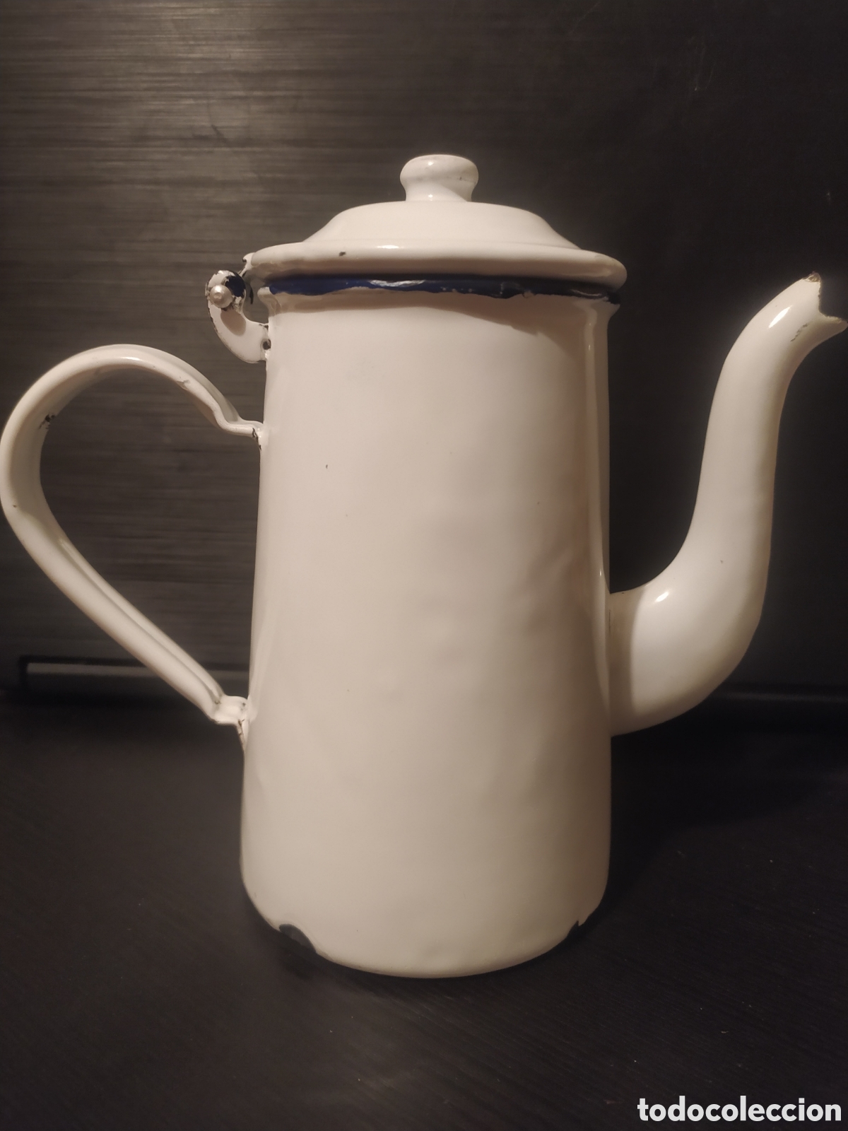 Antig&uuml;edades: Cafetera de hierro esmaltado - Foto 3