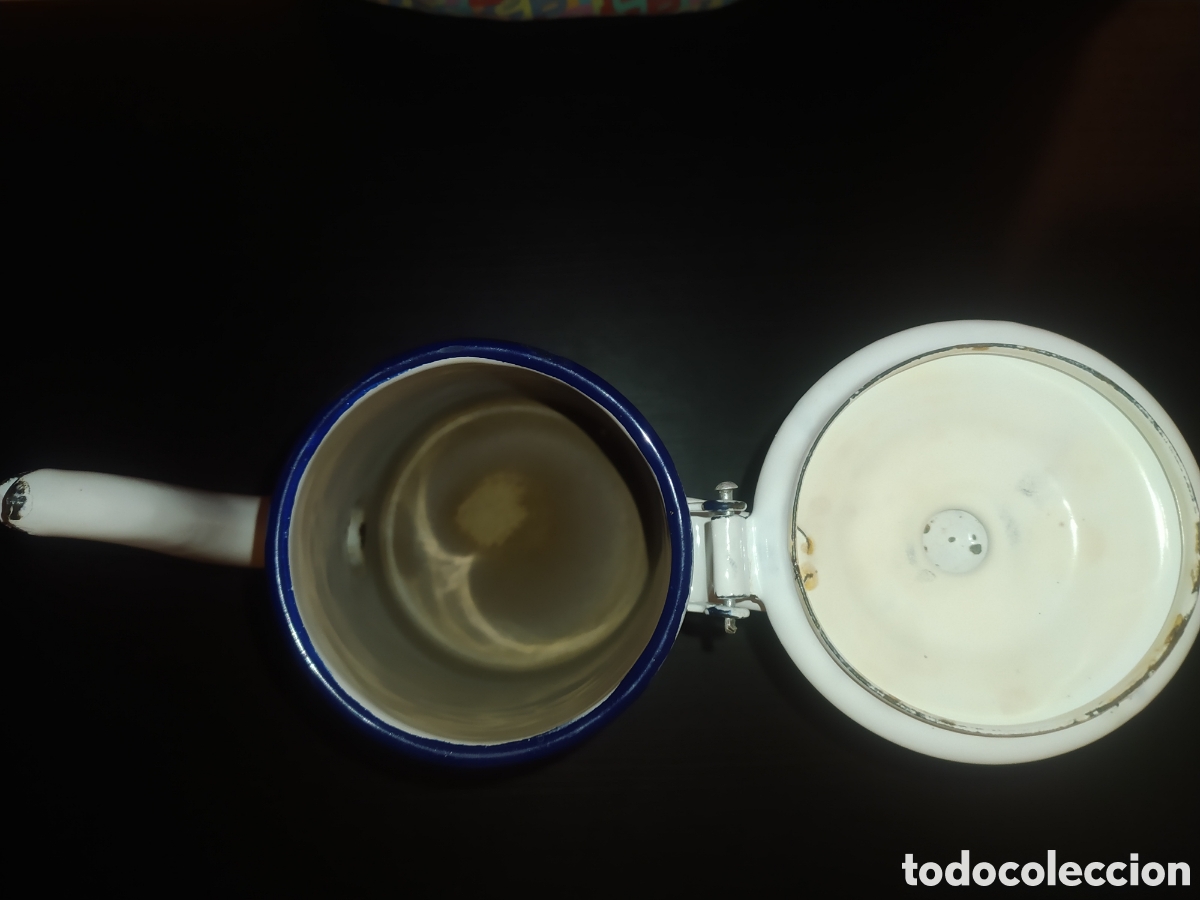 Antig&uuml;edades: Cafetera de hierro esmaltado - Foto 4