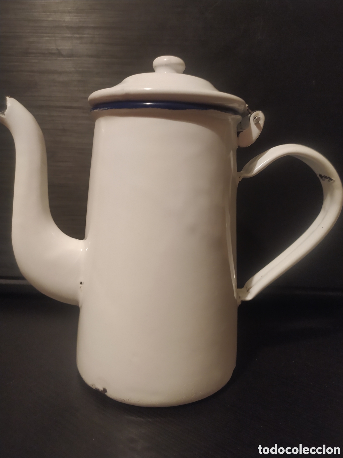 Antig&uuml;edades: Cafetera de hierro esmaltado - Foto 1