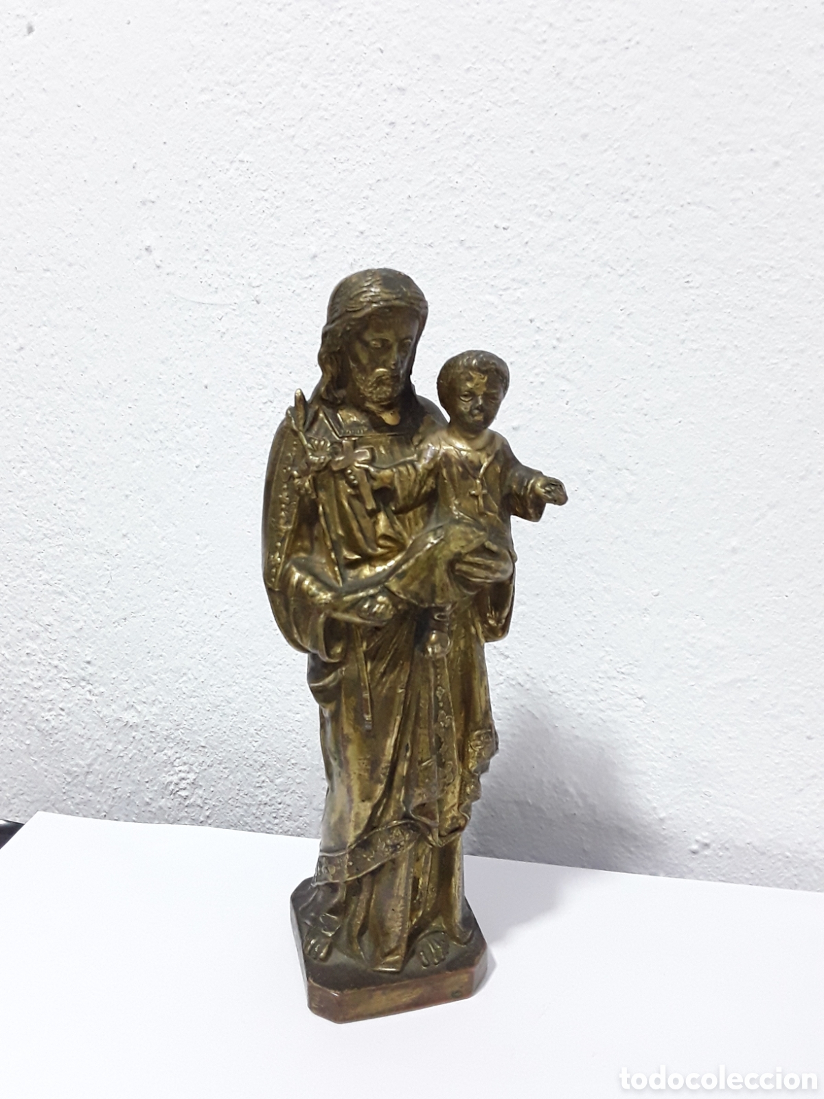 Antig&uuml;edades: Figura de San Jos&eacute; en bronce - Foto 8