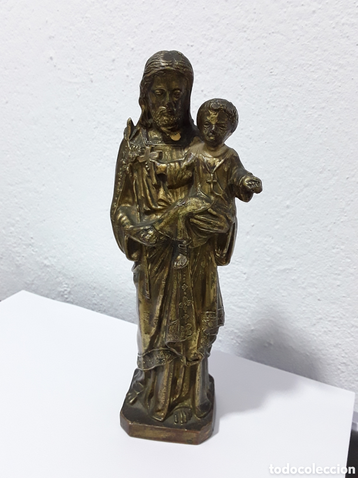 Antig&uuml;edades: Figura de San Jos&eacute; en bronce - Foto 1