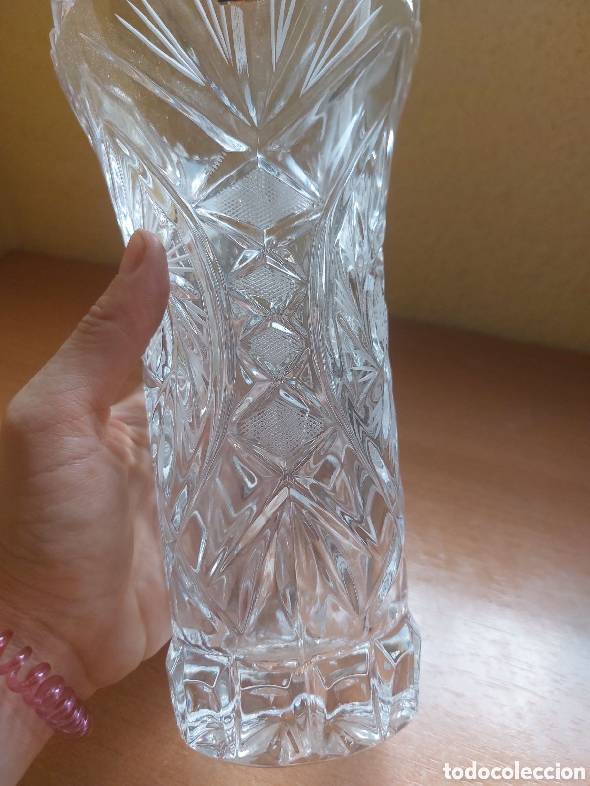 Antig&uuml;edades: Jarron cristal tallado Polonia - Foto 6
