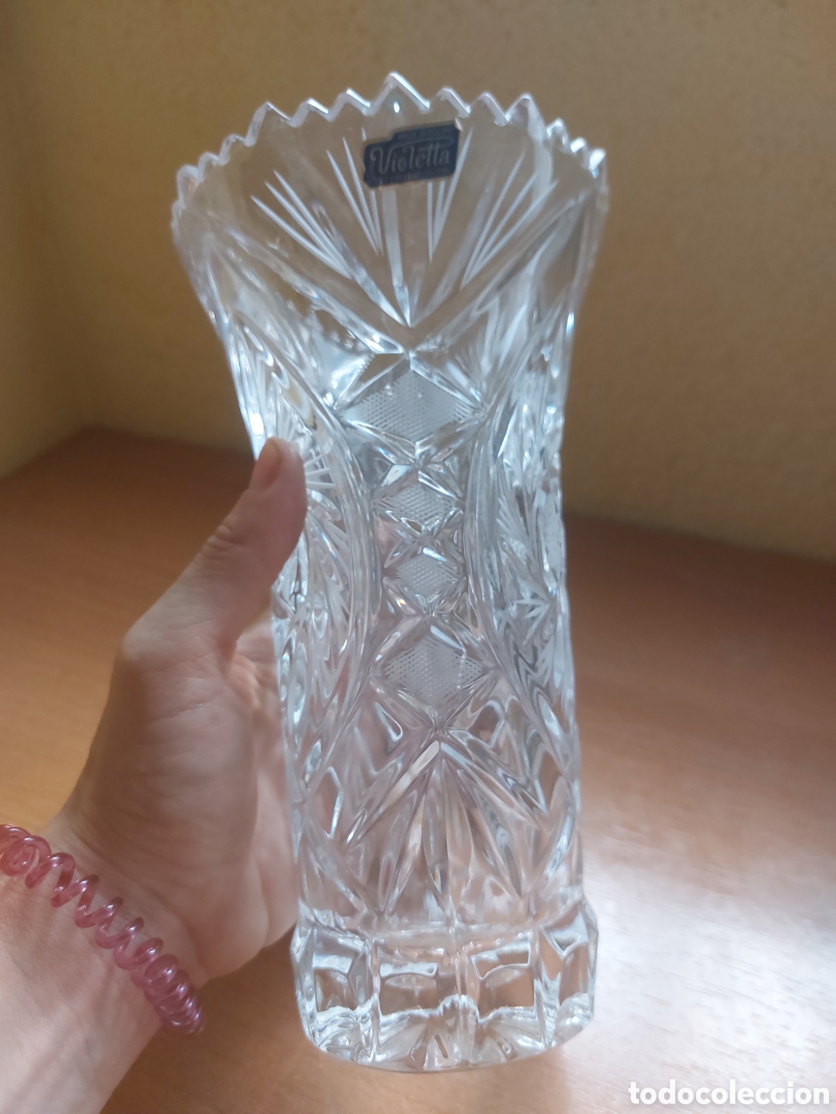 Antig&uuml;edades: Jarron cristal tallado Polonia - Foto 7