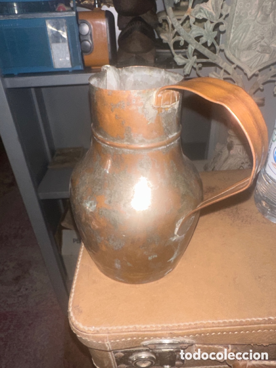 Antig&uuml;edades: Jarra antigua de cobre - Foto 1