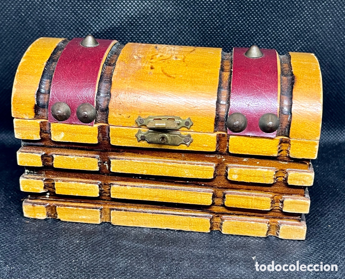 Antig&uuml;edades: CAJA-COFRE DE MADERA CON ADORNOS - Foto 3