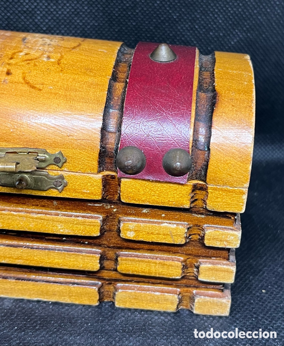 Antig&uuml;edades: CAJA-COFRE DE MADERA CON ADORNOS - Foto 5