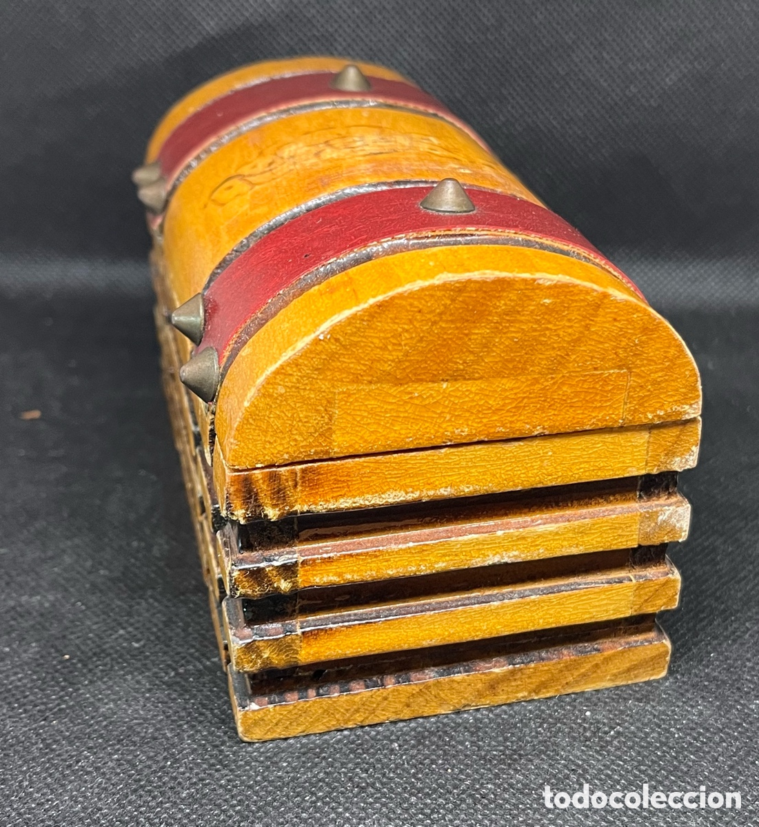 Antig&uuml;edades: CAJA-COFRE DE MADERA CON ADORNOS - Foto 6
