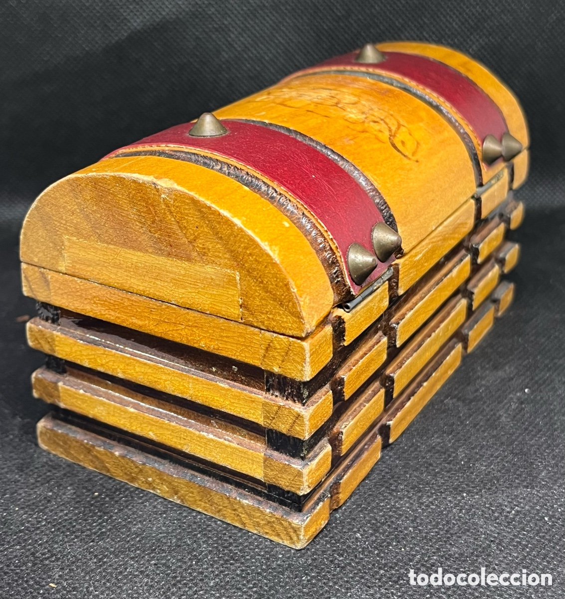 Antig&uuml;edades: CAJA-COFRE DE MADERA CON ADORNOS - Foto 8