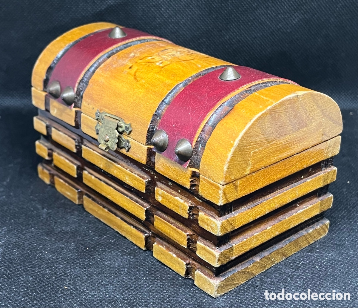 Antig&uuml;edades: CAJA-COFRE DE MADERA CON ADORNOS - Foto 9