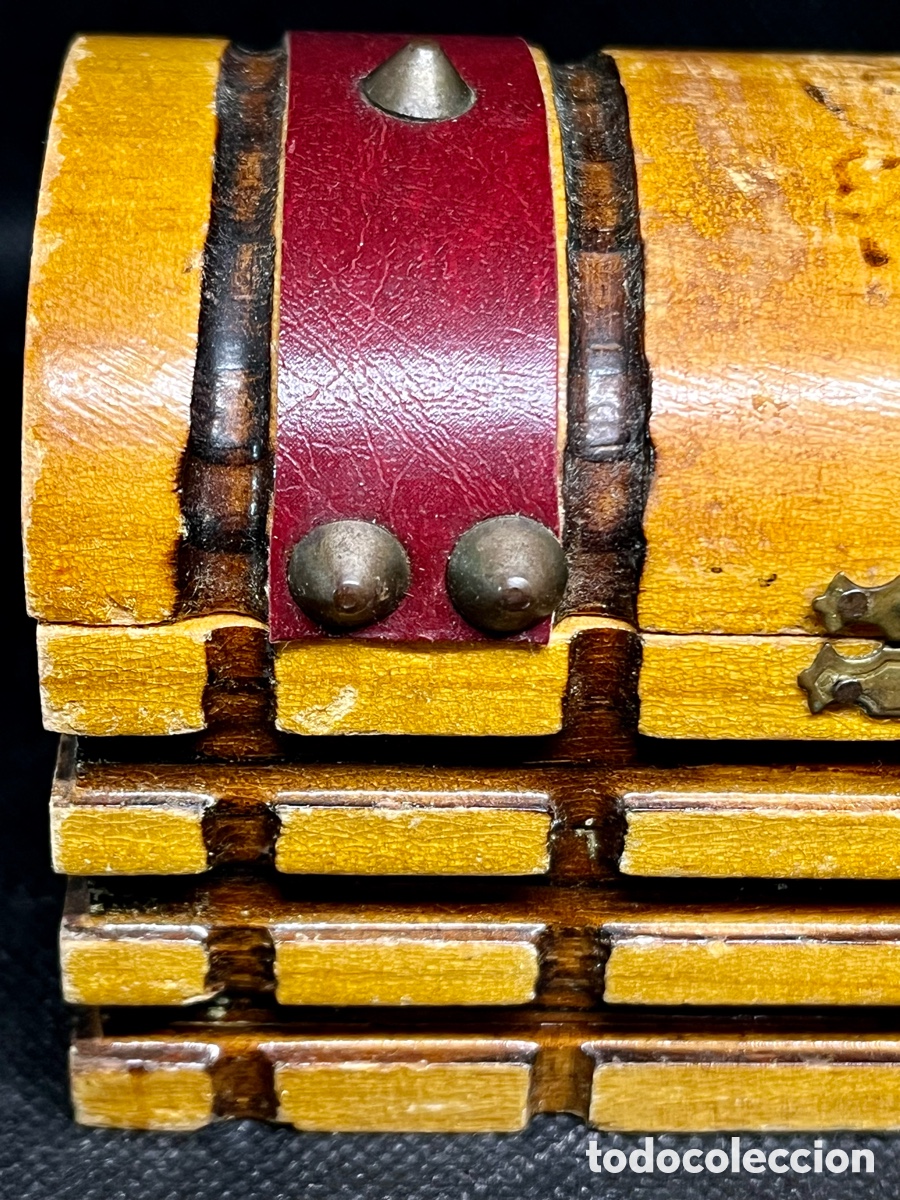 Antig&uuml;edades: CAJA-COFRE DE MADERA CON ADORNOS - Foto 13