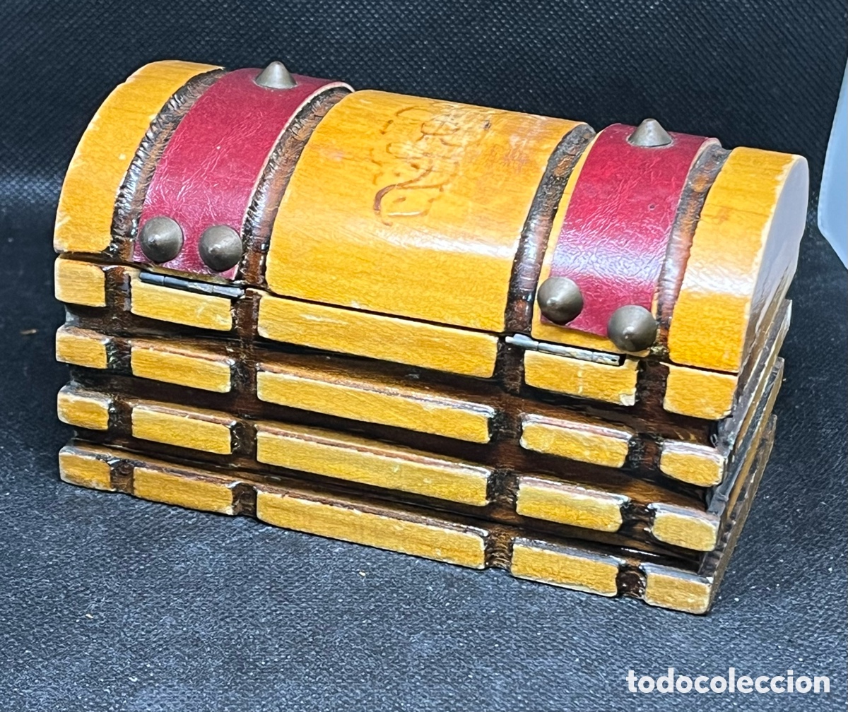 Antig&uuml;edades: CAJA-COFRE DE MADERA CON ADORNOS - Foto 16