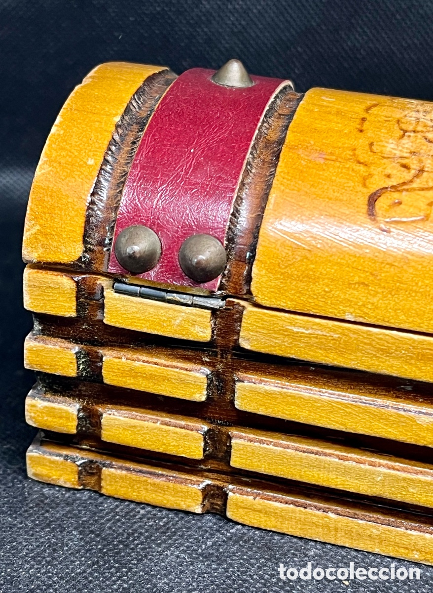Antig&uuml;edades: CAJA-COFRE DE MADERA CON ADORNOS - Foto 17