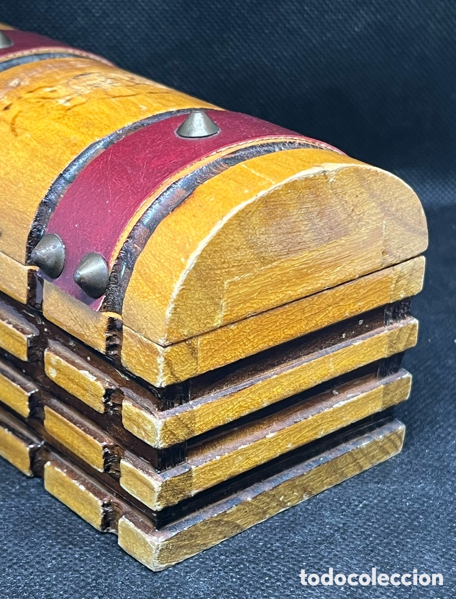 Antig&uuml;edades: CAJA-COFRE DE MADERA CON ADORNOS - Foto 19